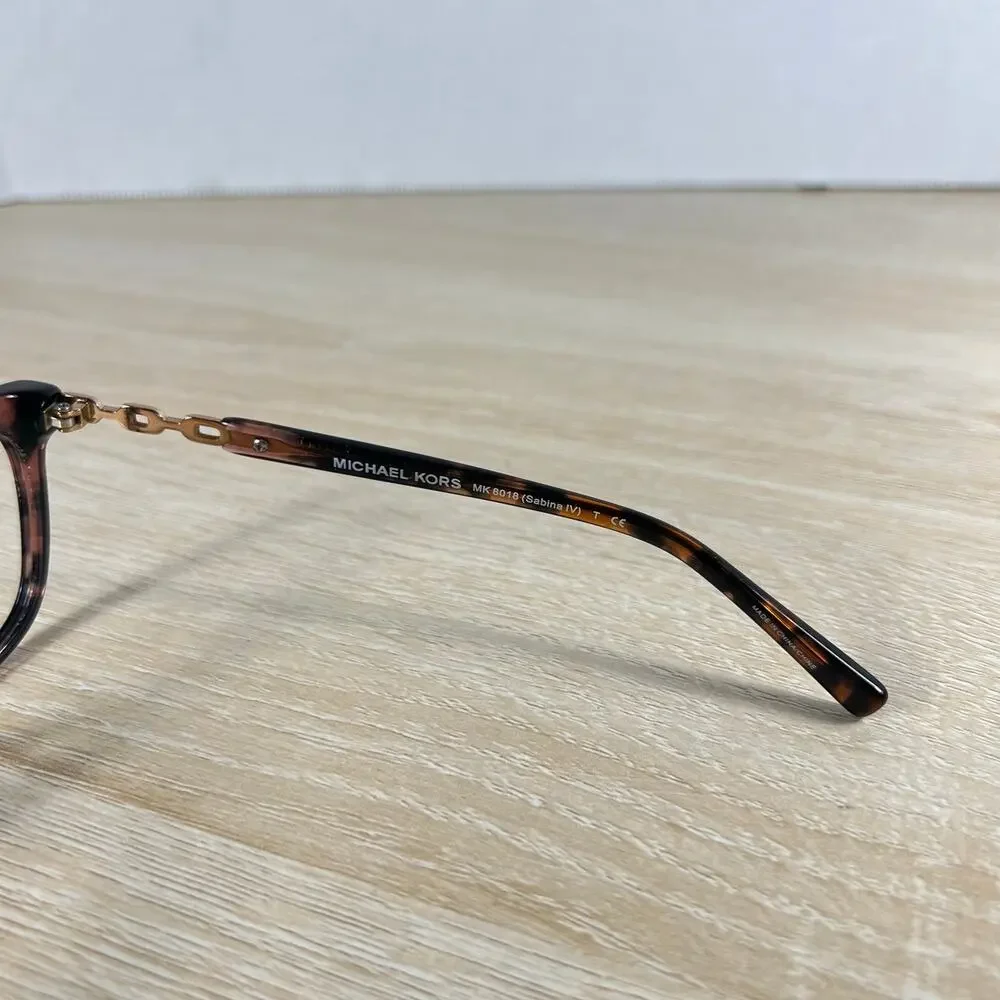 Michael Kors MK8018 Sabina IV Eyeglasses Pink Tortoise Chain Link 52-15-135